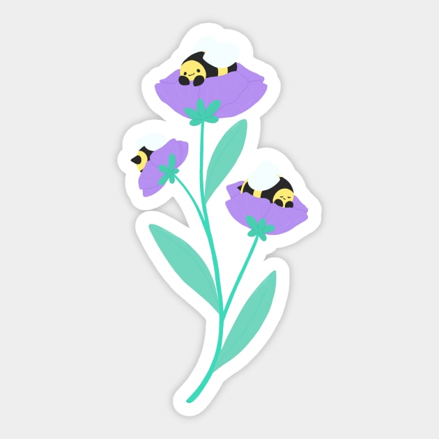 Bees and flowers Sticker by IcyBubblegum